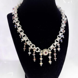 "All-Seeing" Glass Bead & Chainmail Necklace