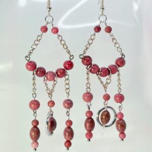 Rhodonite Hanging Chain Earrings