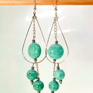 Teardrop Cascading Bead Earrings