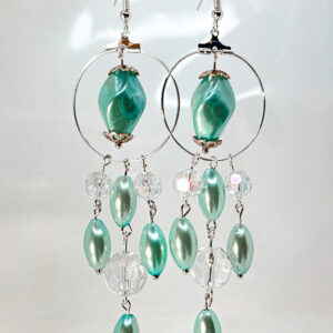 "Moonlit Rain" Circular Cascading Bead Earrings