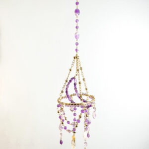 Wire-Wrapped Amethyst Bead Suncatcher