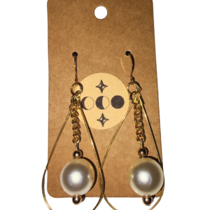 Pearl Chain Drop Earrings