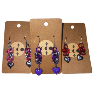 Chainmaille Heart Earrings